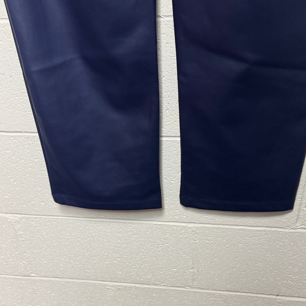 Halogen Navy Straight Leg Faux Leather Pants - Picture 13 of 13
